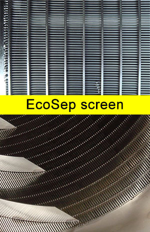 EcoSep™ 圓筒式固液分離篩除機(內進水型)運作流程